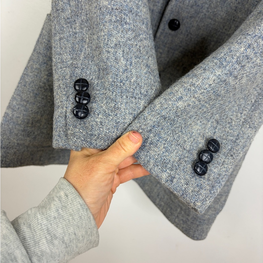 Vintage Harris Tweed Sport Coat Mens 38R Gray Blue Wool Retro Made in Canada - Picture 8 of 14